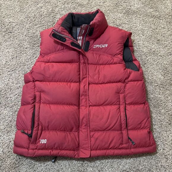Spyder Vest Puffer Down Fill 700 Lightweight Outdoors Skiing Womens 6 Medium Red - Picture 1 of 9